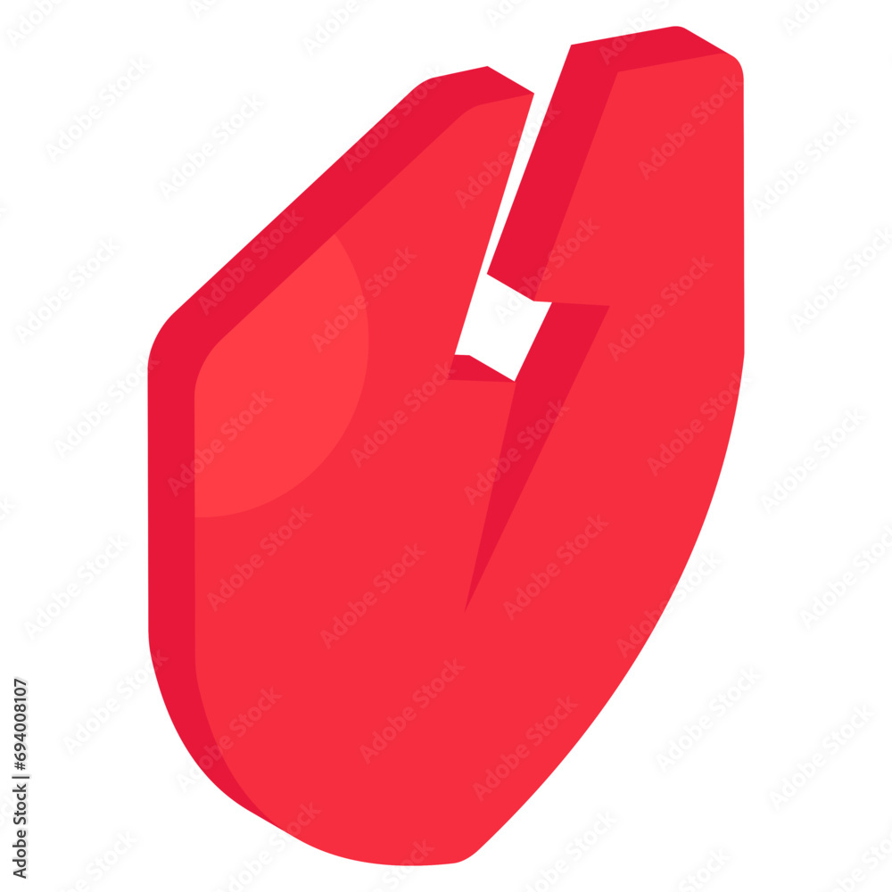 An editable design icon of broken shield