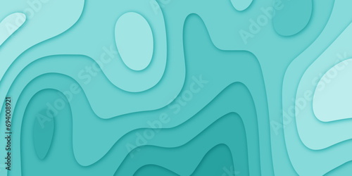Abstract paper cut style background design. Geometric layered curve line vector, realistic papercut decoration textured with wavy layers. 3d topography relief. Vector typographic illustration.