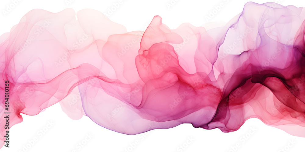 abstract pink ink and water wash isolated on white background