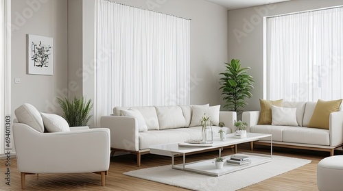 Modern Minimalist Living Room Design. © Md