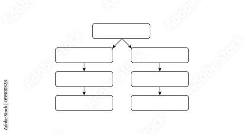 Flow chart with 3 levels, infographic template
