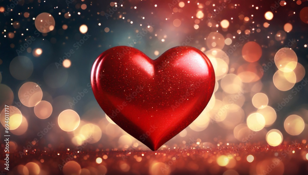 Big red shiny heart on bokeh effect background. Valentine's day Big red shiny heart on bokeh effect background. Valentine's day