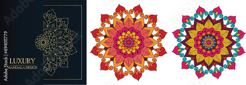 Colorful Classic Luxury Mndala Design Vector, Great for fabric and textile, wallpaper, packaging or any desired idea.