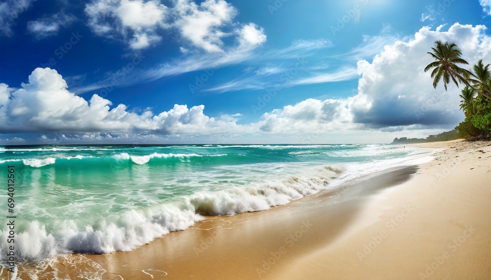 Fototapeta premium Ocean beach on a sunny day 