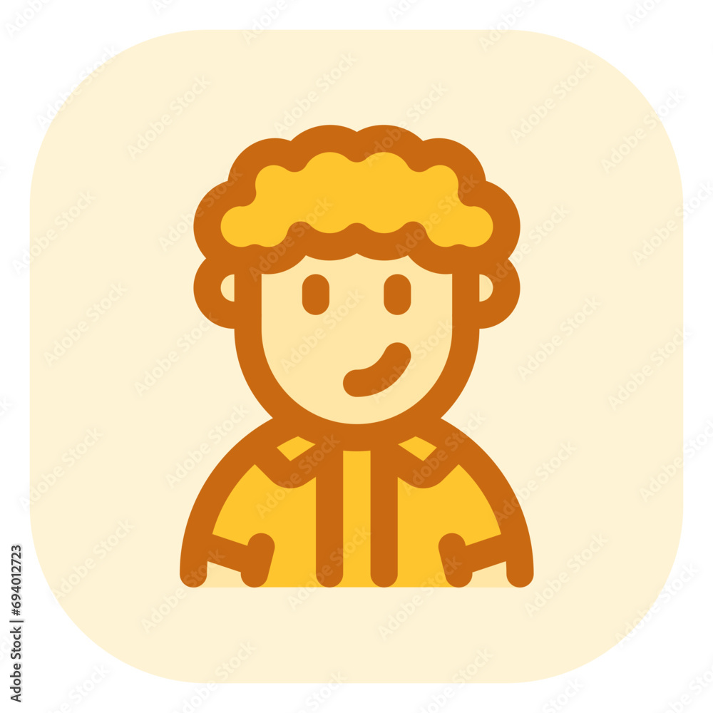 Obraz premium Editable person with curly hair avatar vector icon. User, profile, identity, persona. Part of a big icon set family. Perfect for web and app interfaces, presentations, infographics, etc