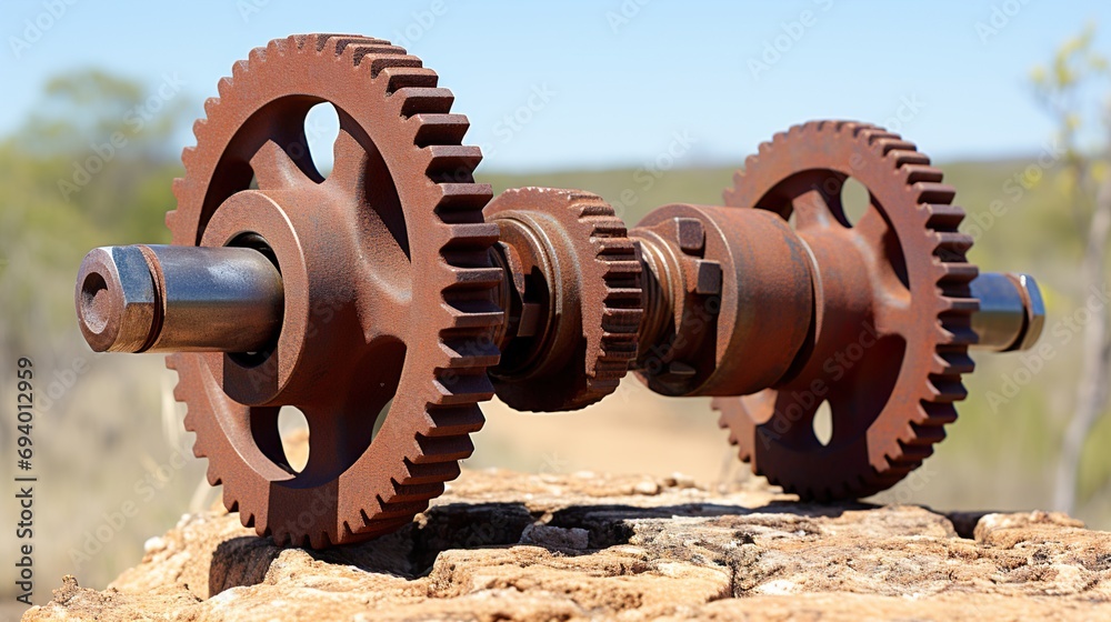 old rusty gear