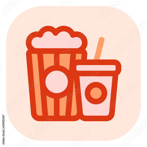 Editable popcorn, soda, snack, drink food, beverage vector icon. Movie, cinema, entertainment. Part of a big icon set family. Perfect for web and app interfaces, presentations, infographics, etc