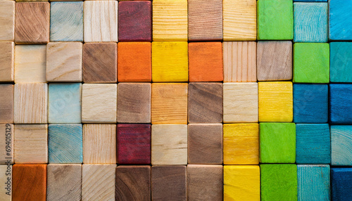Colorful background of multi colored wooden blocks - Background for something creative © Giuseppe Cammino