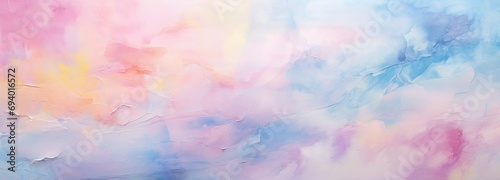 Abstract, bright pastel sky, purple clouds, fantasy cloudscape, soft watercolor texture, beautiful nature backdrop.