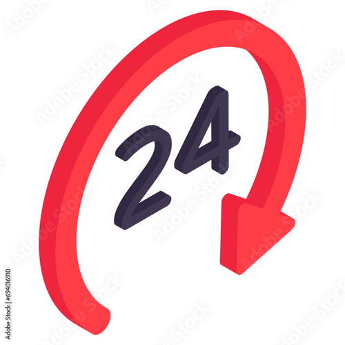 Creative design icon of round the clock 