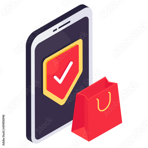 Modern design icon of mobile shopping