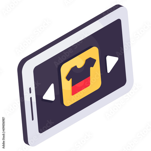 Modern design icon of mobile shopping