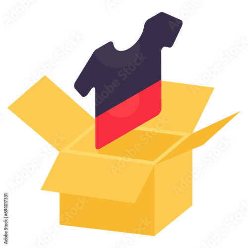 An icon design of shirt parcel 