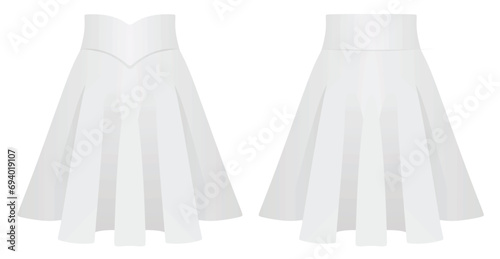 White mini skirt. vector illustration photo