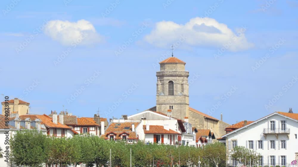 Bell tower of St John the Baptist church of Saint-Jean-de-Luz, France Bell tower of St John the Baptist church of Saint-Jean-de-Luz, France