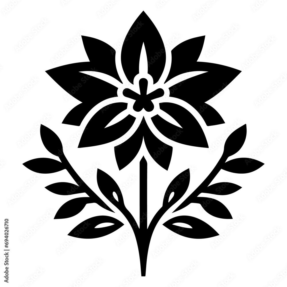 Fototapeta premium Flower Icon vector art illustration, Flower icon silhouette