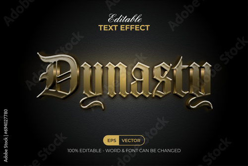 Dynasty Gold Text Effect Cinematic Style. Editable Text Effect.