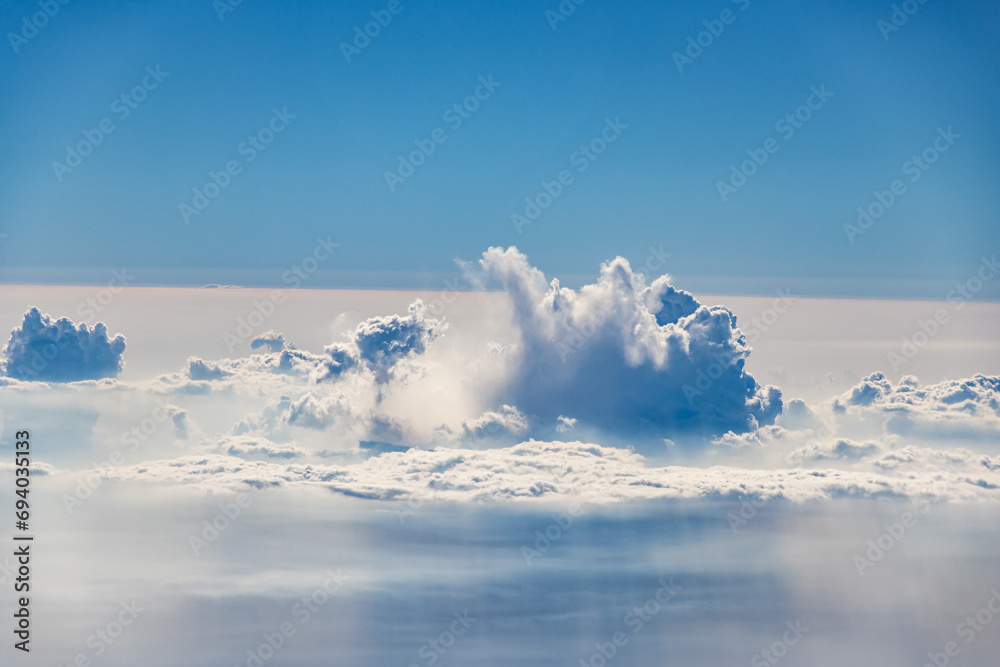 Beautiful Heavenly Bursts of Clouds in Blue Sunny Sky like Atom Bomb ...