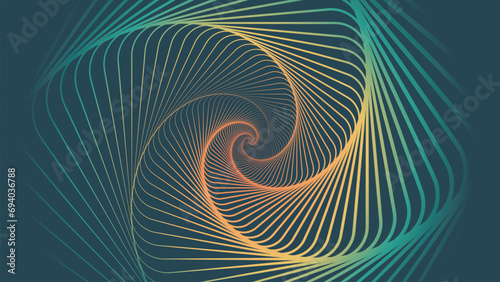 Abstarct spiral twisted wavy round line funky background in warm color. This minimalist style creative background can be used as a banner or flyer.