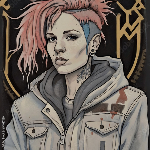 A portrait of a rapper but also a metalhead.