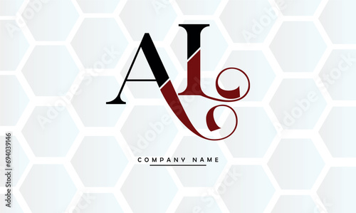 AL, LA, A, L Abstract Letters Logo Monogram