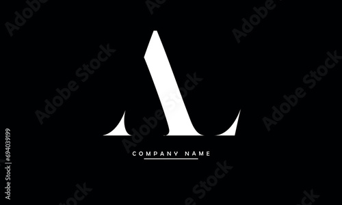 AL, LA, A, L Abstract Letters Logo Monogram