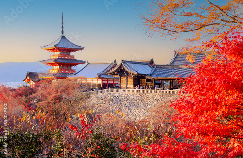 Autumn Color at Kiyomizu-dera Temple in Kyoto, Japan photo