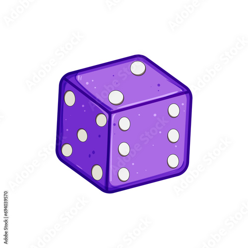 die dice cartoon. gambling roll, backgammon number, random chance die dice sign. isolated symbol vector illustration