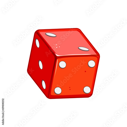 chance dice cartoon. black gamble, lucky play, object luck chance dice sign. isolated symbol vector illustration