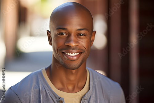 bearded African American man who is smiling and wearing a polo. The man is looking directly at the camera, and he has a friendly smile on his face.