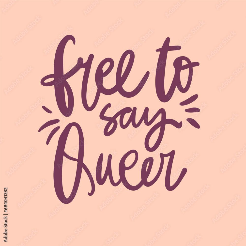 Queer hand lettering illustration for your design