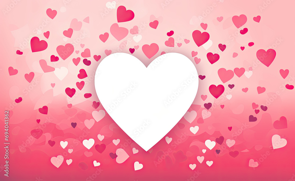Valentine's Day banner with hearts, copy space 