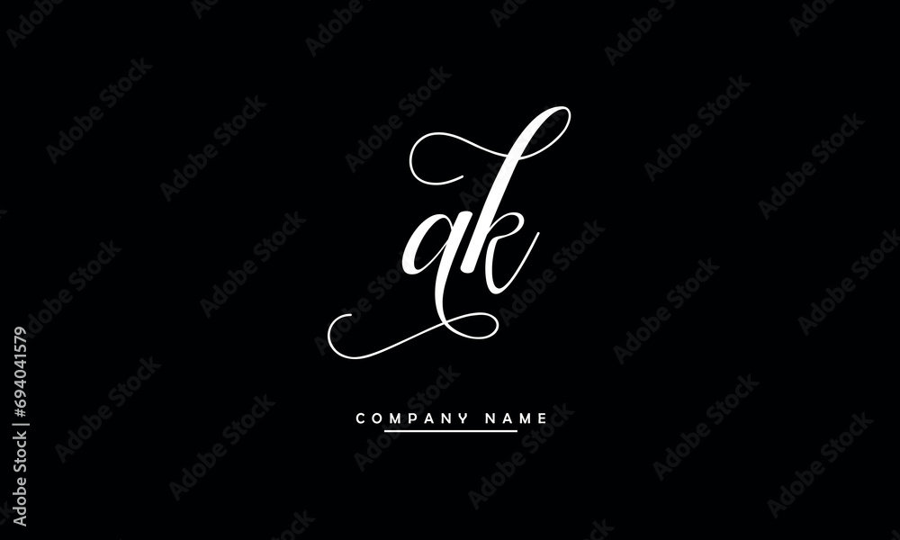 AK, KA, A, K Abstract Letters Logo Monogram AK, KA, A, K Abstract Letters Logo Monogram