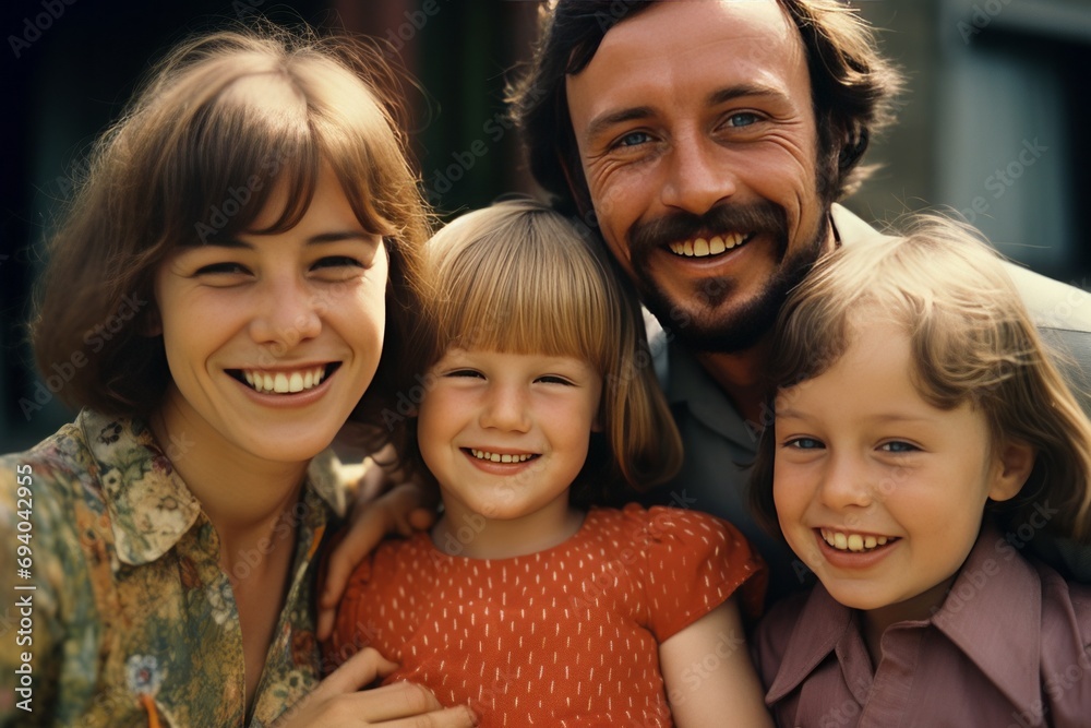 A heartwarming family moment captured in a close-up style A heartwarming family moment captured in a close-up style