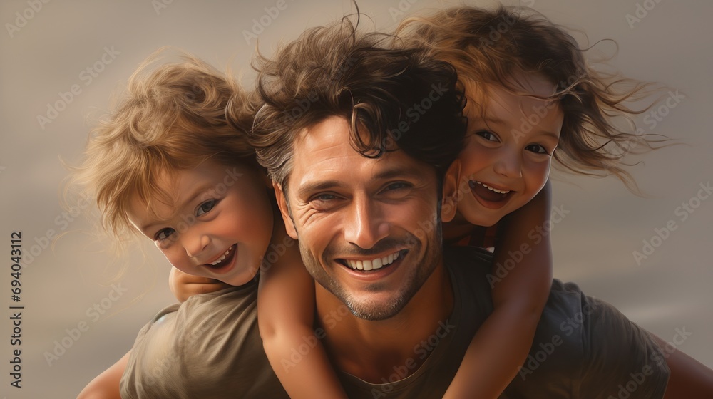 A heartwarming family moment captured in a close-up style A heartwarming family moment captured in a close-up style