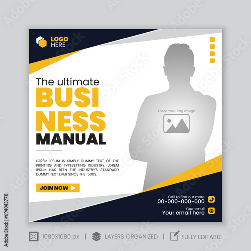 Modern business social media post design.