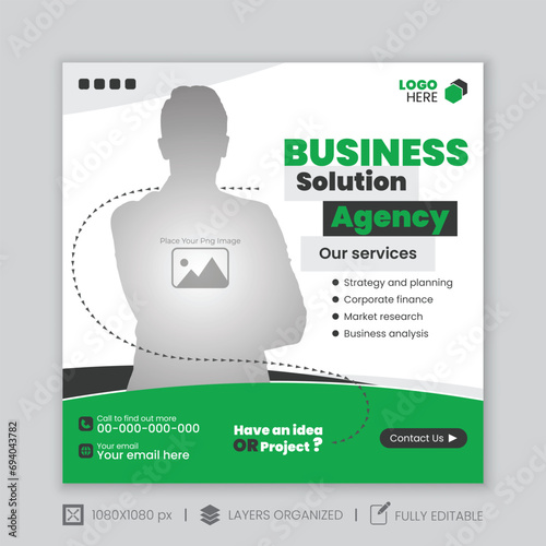 Modern business social media post design.