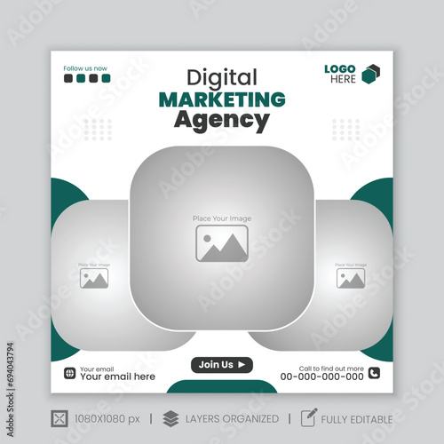 Modern business social media post design.