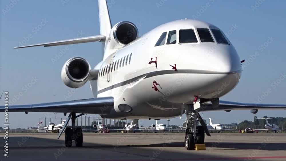 Generic Private Business Corporate Executive Jet Parked at Airport Generic Private Business Corporate Executive Jet Parked at Airport