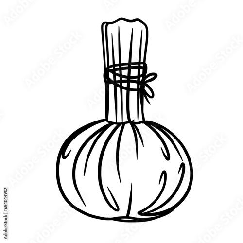Thai Spa massage compress balls hand drawn