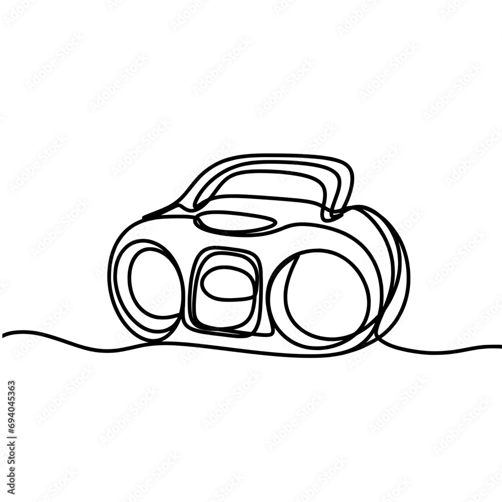 Radio continuous one line drawing Radio continuous one line drawing