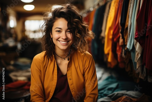 Portrait of a happy smiling female fashion designer, business owner