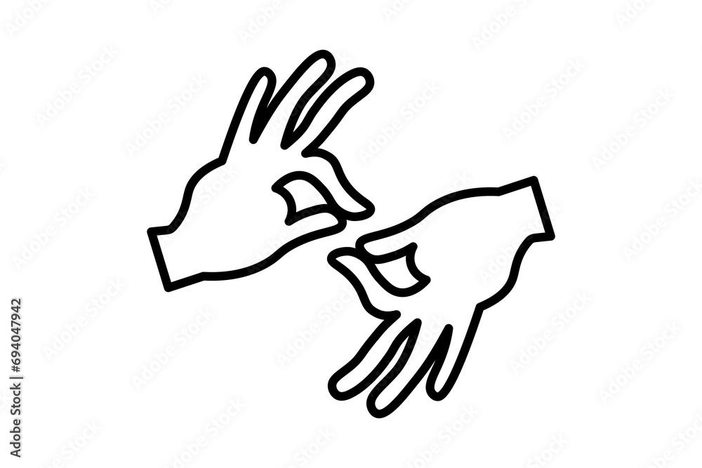 sign language icon. icon related to disability and disability symbol . line icon style. Simple vector design editable sign language icon. icon related to disability and disability symbol . line icon style. Simple vector design editable