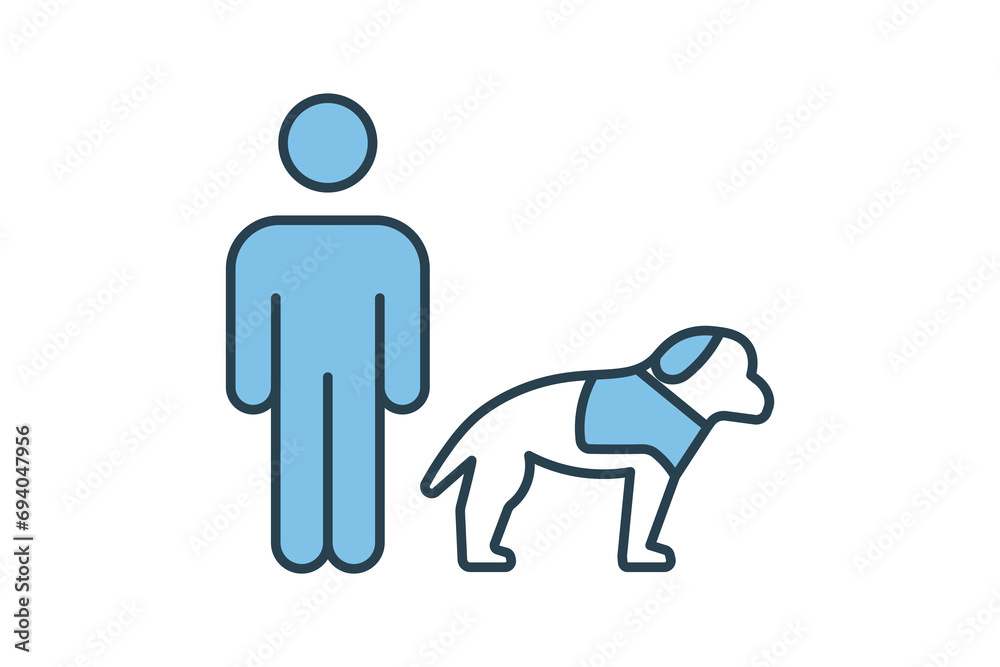service animal icon. icon related to disability and disability symbol . flat line icon style. Simple vector design editable service animal icon. icon related to disability and disability symbol . flat line icon style. Simple vector design editable