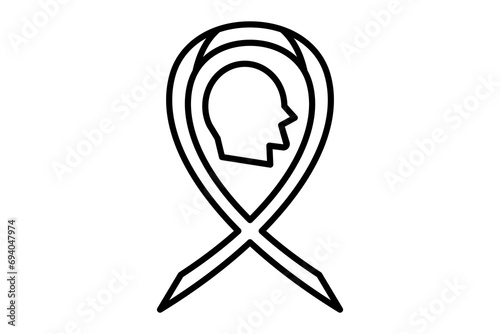 epilepsy awareness icon. icon related to disability and disability symbol . line icon style. Simple vector design editable