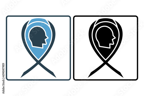 epilepsy awareness icon. icon related to disability and disability symbol . solid icon style. Simple vector design editable