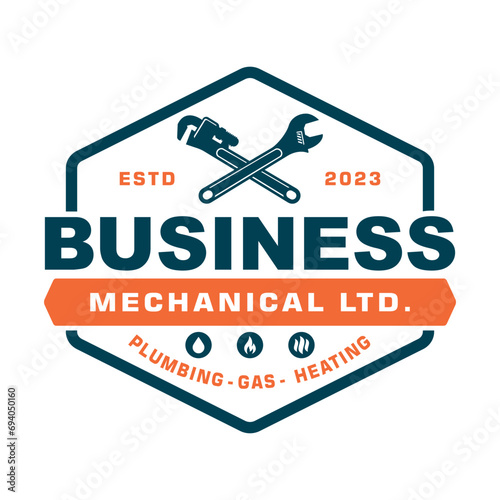 PLUMBING HEATING SERVICE LOGO TEMPLATE
