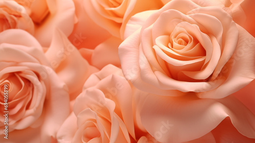 Soft pink rose bud macro photography, closeup flower background in pastel peach colors