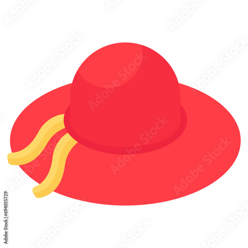 An editable design icon hat, headwear accessory 