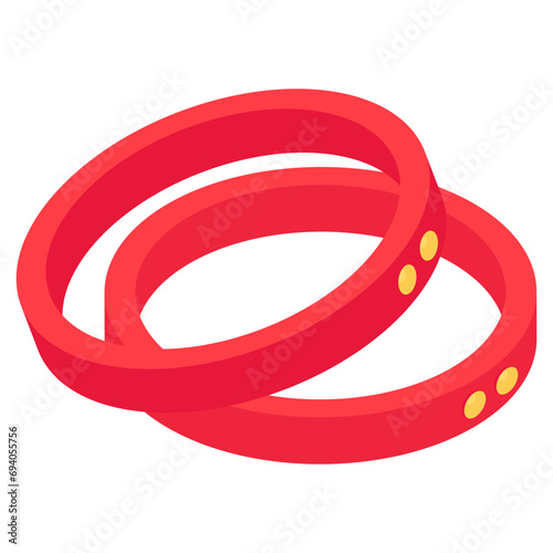 Conceptualizing isometric design icon of armlet 